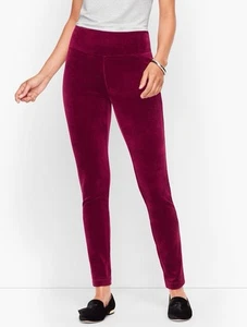 Talbots Women’s Luxe Velour High Waist Leggings Burgundy Size Large - Picture 1 of 5