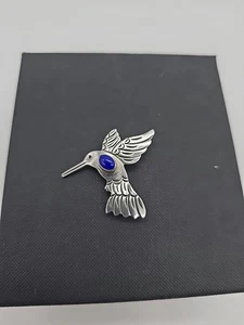 Vintage Sterling Silber und Lapis Kolibri Anstecknadel - Bild 1 von 5