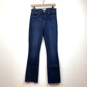 L'Agence Ruth Jeans Womens 28 High Rise Straight Cambridge Blue Denim Distressed - Picture 1 of 11