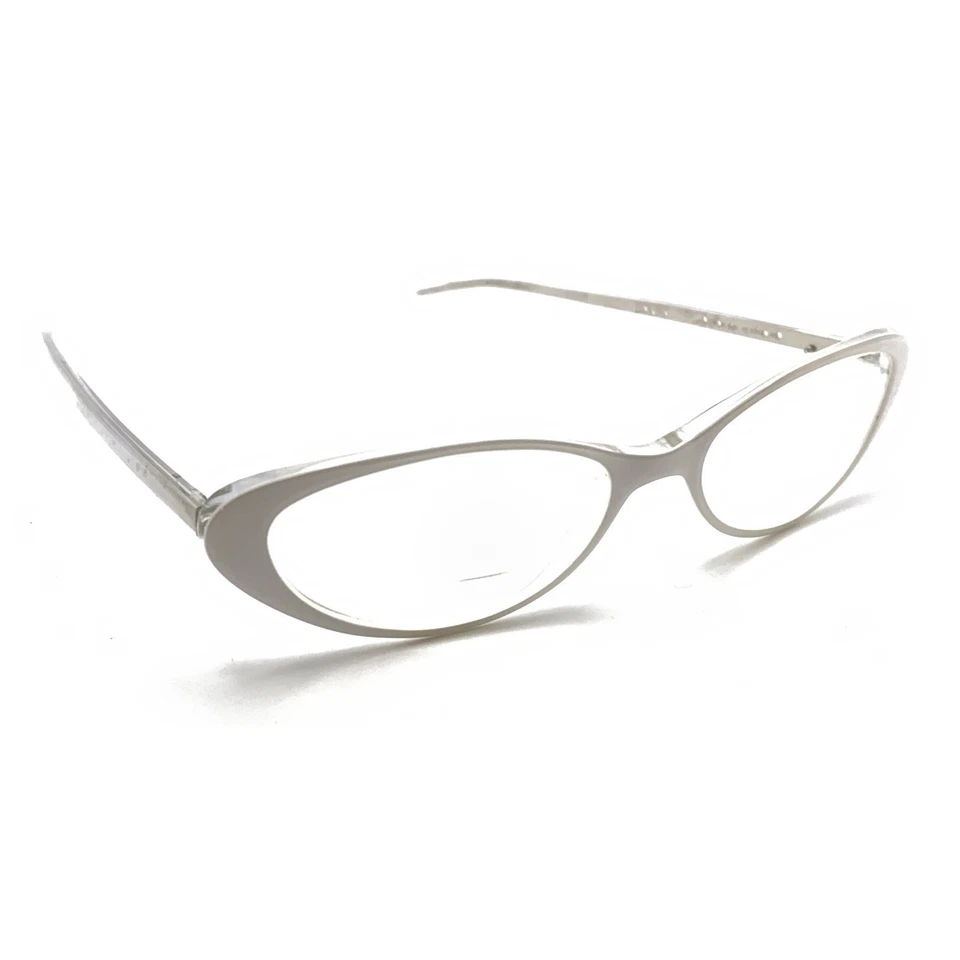 Bisou Bisou Vintage B16 White Clear Cat Eye Eyeglasses Frames 52-16 140 Women - Image 1 of 4
