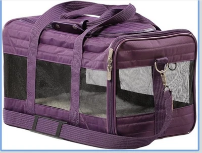 夏尔巴(小型)旅行航空公司批准软布宠物背带口袋带拉链 — 第 1/4 张图片