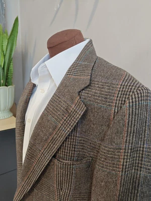 🇺🇲 Vtg Stafford Mens 42L Two Button Sports Coat  Multicolor Brown Tweed - Image 1 of 4