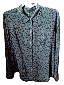 ***RAILS Sz M Kate animal print SHIRT gray black!! - Picture 1 of 5