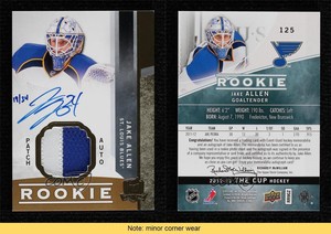 2012-13 Upper Deck The Cup Gold Patch /34 Jake Allen #125 Rookie Patch RC