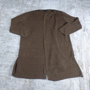 J. Rundhalspullover Damen groß braun Strickjacke Leinen Juliette kragenlos Blazer - Bild 1 von 8