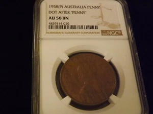 1958 P     Penny   Australia      NGC  AU BN - Picture 1 of 2