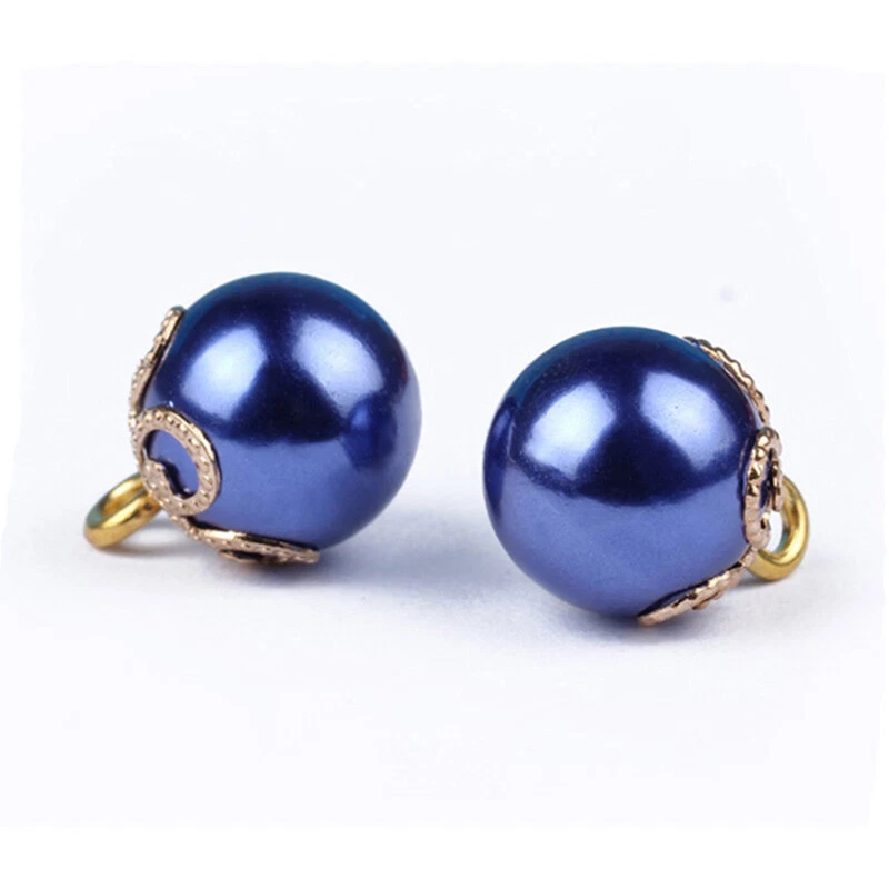 10Pcs Small Full Round Faux Pearl Ball Buttons for Wedding Sewing DIY Craft - Image 1 of 4