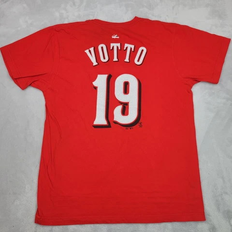 Cincinnati Reds Shirt Men Large Baseball Crew Joey Votto Jersey MLB Team Adult Cover