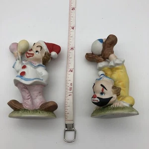 Clown Figuren Lefton 2er Set #02356 Porzellan Luftballons Kugel Karneval - Bild 1 von 8