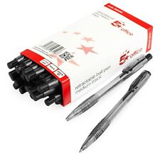 20 Retractable Ballpoint Pens High Quality Medium Ball Point Pen Biros Black
