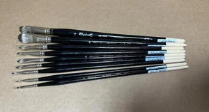 9xPack Raphael Kevrin Plus Long Handle Filbert Synthetic Brushes 8772 Sizes 2-18 - Picture 1 of 5