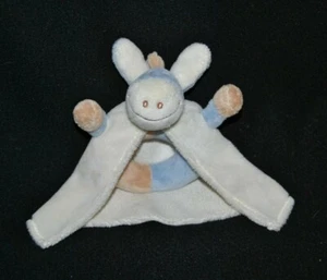 Peluche doudou âne Paco NOUKIE'S beige bleu crème grelot hochet cape 13 cm NEUF - Picture 1 of 1