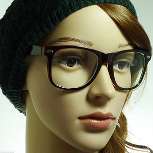 Anteojos NERD Retro Vintage Gran Tamaño Hombres Mujeres Marco Unisex Lentes Transparentes NUEVOS - Imagen 1 de 4