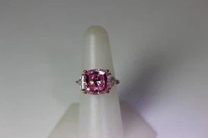 Wunderschöner Ring Sterlingsilber rosa & weiße Zirkonia Größe 7,25 - 10819 - Bild 1 von 6