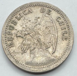 1940 Chile 20 Centavos Coin - Chilean Twenty Cent - World Coins - Free Shipping - Picture 1 of 4