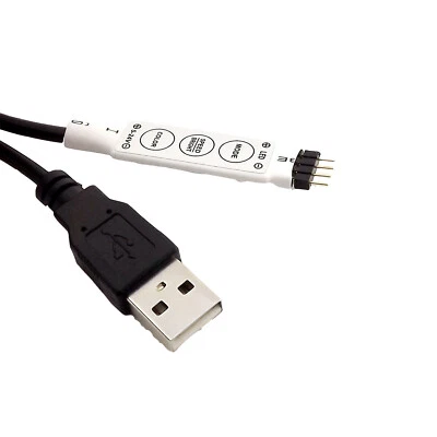 10x LED Controller 3 Key 5V USB Cable for 5050 RGB Led Stirp Light to PC TV Tab - Image 1 of 4