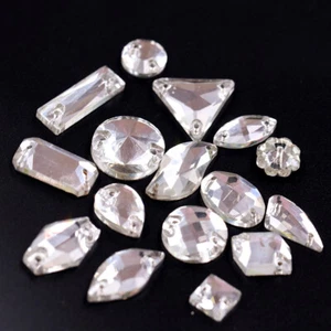 Craft Bling Crystal Flatback Sewing Rhinestone Gems Various Shape Sew on Beads - Picture 1 of 19
