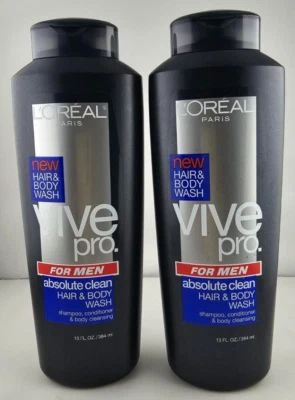 L'OREAL VIVE PRO FOR MEN ABSOLUTE CLEAN HAIR BODY WASH 13 OZ  ( 2pcs ) - Image 1 of 2