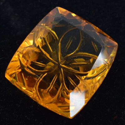 110 Ct Natural Citrine Certified Gemstone Cushion Curving Cut 35x29x14 mm - Image 1 of 4