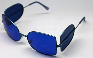 DARK SHADOWS COSPLAY DEPP LINCOLN VAMPIRE HUNTER SUNGLASSES BLUE LENS & FRAME - Picture 1 of 3