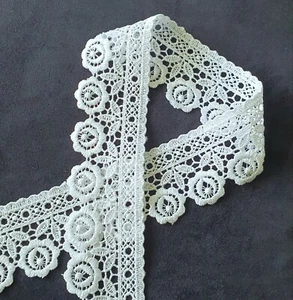 Vintage Style Spitze Guipure Borte Häkeln Weiß Handarbeit Hochzeit Nähen Band 2m - Bild 1 von 74