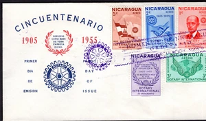 1955 Nicaragua South America Rotary 50th FDC - Picture 1 of 2