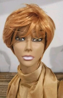 Linda peluca corta sintética corte pixie jengibre especias calabaza Foto 1 de 4