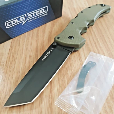 Cold Steel Recon 1 Folding Knife Black S35VN Steel Tanto Blade OD G10 Handle - Image 1 of 4