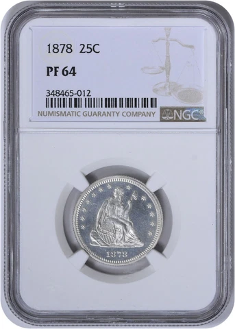 1878 Liberty Seated Silver Quarter PF64 NGC Cover