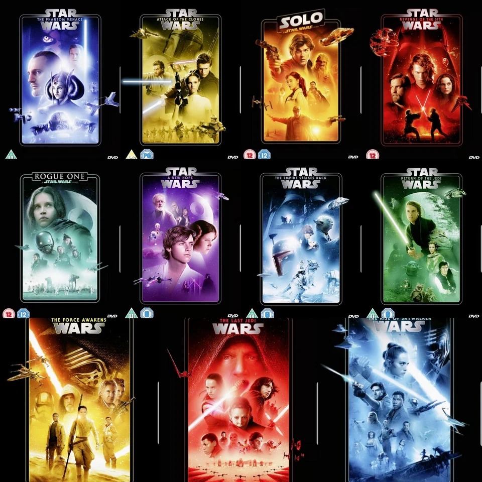 Star Wars Complete Collection 1-10 DVD Episode Part 1 234567 8 9 10 Film Movie