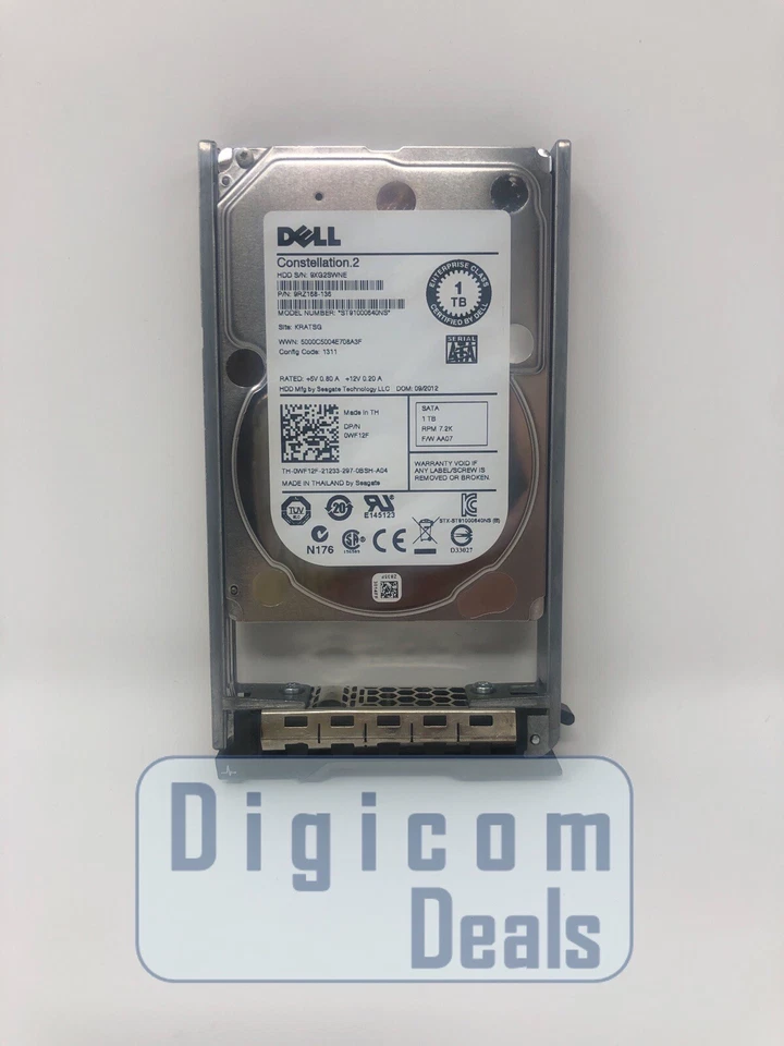 Dell 1TB 7.2K 2.5" SATA WF12F 0WF12F ST91000640NS Hard Drive With Tray - Image 1 of 1
