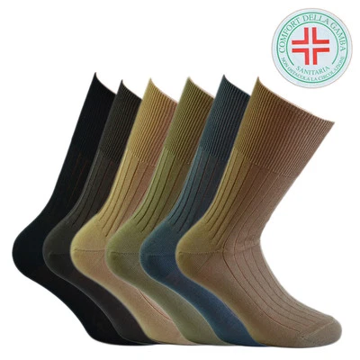 6 paia di Calze  Uomo Sanitaria Riposante Bassa Compressione 100% cotone - Immagine 1 di 4