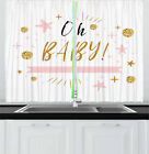 Oh Baby Kitchen Curtains 2 Panel Set Window Drapes 55" X 39" Ambesonne