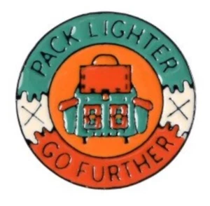 Pack Lighter Go Further Backpack Camping Enamel Pin - Picture 1 of 2