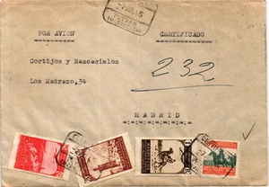 Spagna 1945 posta aerea copertina raccomandata da Tetuan (Marocco) a Madrid (3633) - Foto 1 di 2