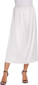 Avidlove Women's Satin Half Slip 36" Lace Long Underskirt S-XXL Large, White - Picture 1 of 7