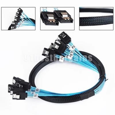 6 ports SATA 7P Female to 6 ports SATA 7 Pin 6Gbps Data Cable for Hard Disk SSD - Image 1 of 4