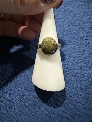 Anillo de plata de ley 925 unakita, tamaño 6,25 Foto 1 de 4