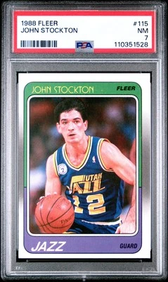 Fleer #115 1988 John Stockton PSA 7 Foto 1 de 2