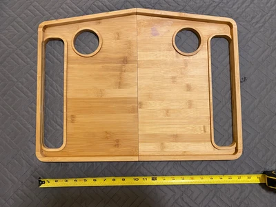 Wood Tray Table with Cup Holder for Walker - folds in half - Image 1 of 4