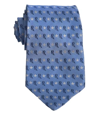 Corbata Mitt Romney Campaña Política Azul Blanco Cuello Estrellas Republicanas 58.5"/3.5" Foto 1 de 4