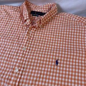 Ralph Lauren Men’s 3XB Orange Poplin Long Sleeve Button Down Shirt Navy Pony - Picture 1 of 6