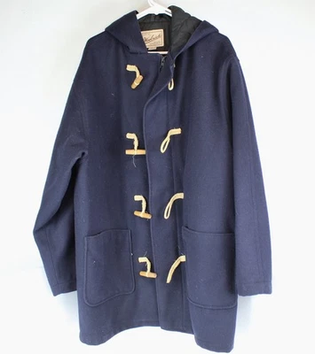 Woolrich Made in USA Hooded Navy Blue Duffle Coat, XL - Image 1 of 4