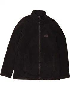 JACK WOLFSKIN Mens Fleece Jacket UK 40/42 Medium Black Polyester DR30 - Picture 1 of 3