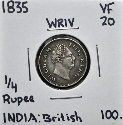 1835 British India 1/4 Rupee - Image 1 of 2