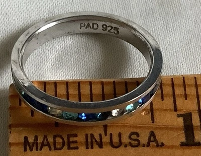Anillo PAD 925 Plata de Ley Piedras Azules y Transparentes Talla 6.75 Foto 1 de 4