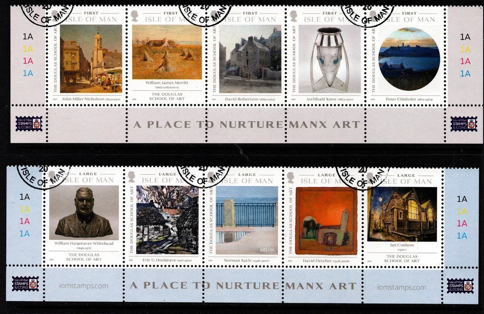 ISLA OF MAN 2020 THE DOUGLAS SCHOOL OF ART SET DE 8 FINOS USADOS CTO Foto 1 de 1