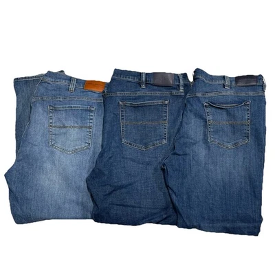 Lot of 3 Lucky Brand Jeans 181 Relaxed Athletic Taper Mens 44X30 Blue Denim N8 - Image 1 of 4