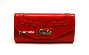 OROTON CATCH SLIM CLUTCH PATENT LEATHER WALLET IN GRENADINE BNIB - Picture 1 of 6