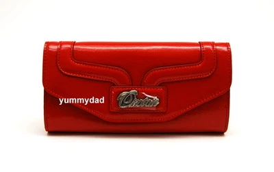 OROTON CATCH SLIM CLUTCH PATENT LEATHER WALLET IN GRENADINE BNIB - Image 1 of 4
